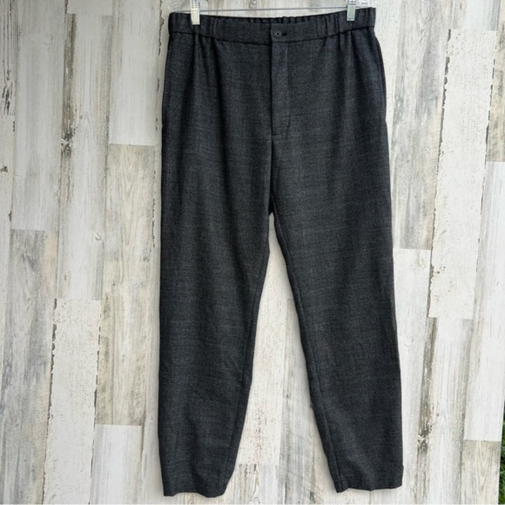 Club Monaco Wool Blend Jogger Pants Women's XL Herringbone Charcoal Check Luxury
